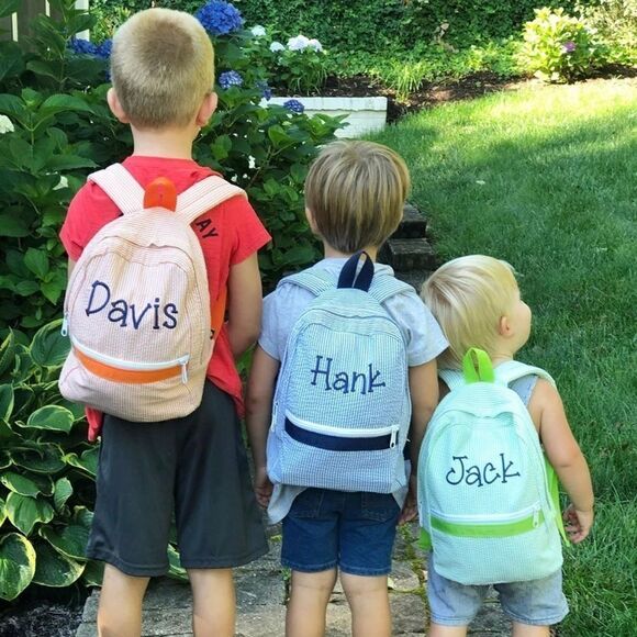 Toddler Seersucker Backpacks  - Picture 3 of 4